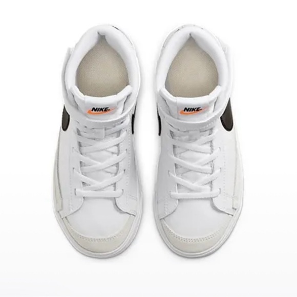 Nike Preschool Blazer Mid 77 Hook And Loop White Black Team Orange DA4087-100 - Picture 5 of 12